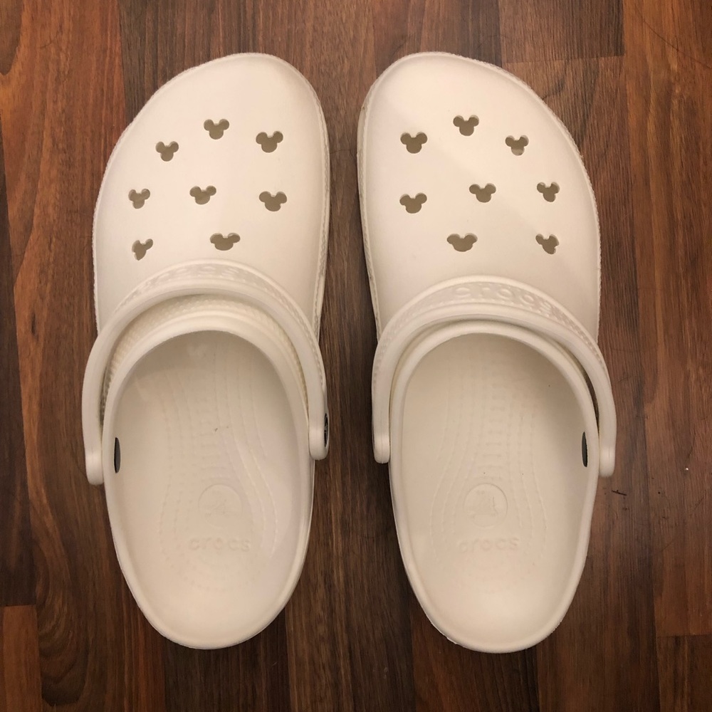 Mickey White Crocs Size 10